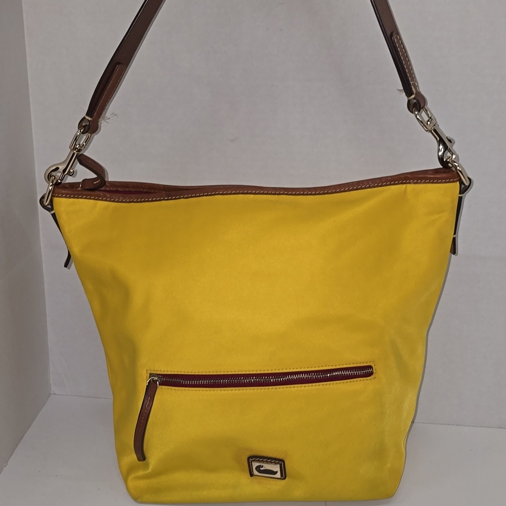 DOONEY AND BOURKE Nylon Hobo Shoulder Tote Bag Yellow Designer Bag